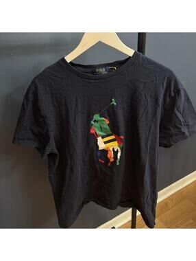 Polo Ralph Lauren Big Pony M Navy Classic Fit Tee 100% Cotton (Authenticated)